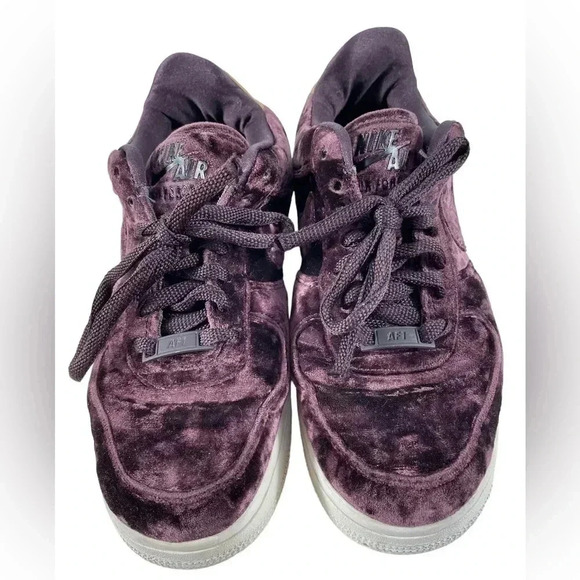 Nike Air Force 1 ‘07 Trainers In Burgandy Velvet Size 5.5 - Picture 6 of 12